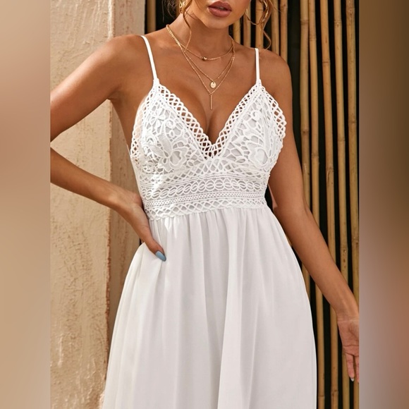 Lace-Up Solid Cami Dress main image 1